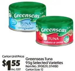 C-Store Distribution Greenscas Tuna Selected Varieties offer