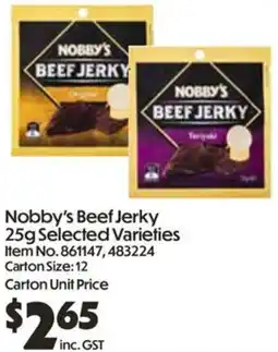 C-Store Distribution Nobby's Beef Jerky Selected Varieties offer