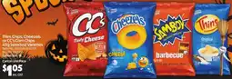 C-Store Distribution Thins Chips, Cheezels or CC's Corn Chips Selected Varieties offer