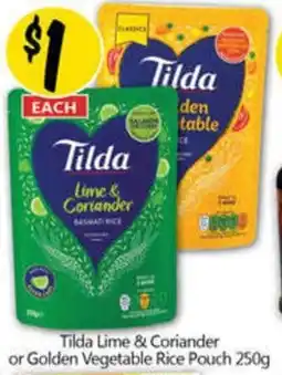 NQR Tilda Lime & Coriander or Golden Vegetable Rice Pouch offer