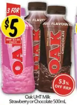 NQR Oak Uht Milk Strawberry or Chocolate offer