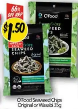 NQR O'Food Seaweed Chips Original or Wasabi offer