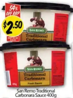 NQR San Remo Traditional Carbonara Sauce offer