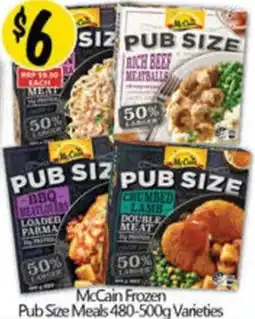 NQR McCain Frozen Pub Size Meals Varieties offer