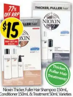 NQR Nioxin Thicker, Fuller Hair Shampoo , Conditioner & Treatment Varieties offer