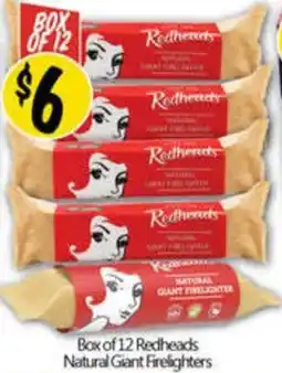 NQR Box of 12 Redheads Natural Giant Firelighters offer