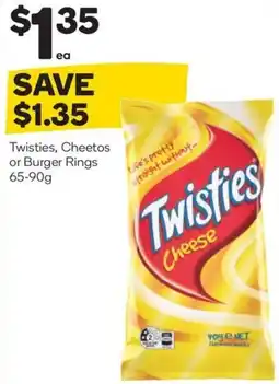 Woolworths Twisties, cheetos or burger rings offer