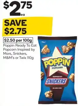 Woolworths Poppin ready to eat popcorn inspired by mars, snickers, m&m's or twix offer