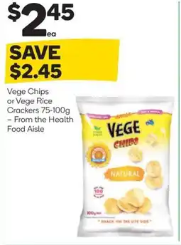 Woolworths Vege chips or vege rice crackers offer