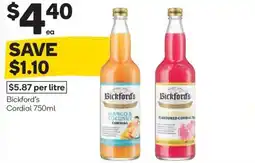 Woolworths Bickford's cordial offer