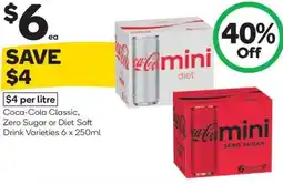 Woolworths Coca-cola classic, zero sugar or diet soft drink varieties offer