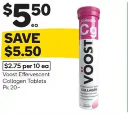 Woolworths Voost effervescent collagen tablets offer