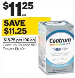 Woolworths Centrum for men 50+ tablets offer
