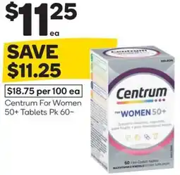 Woolworths Centrum for women 50+ tablets offer