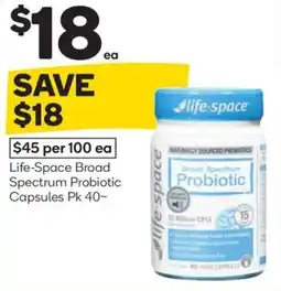 Woolworths Llife-space broad spectrum probiotic capsules offer