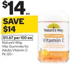 Woolworths Nature's way vita gummies for adults vitamin c offer