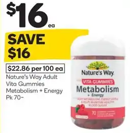 Woolworths Nature's way adult vita gummies metabolism + energy offer