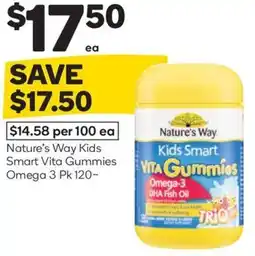 Woolworths Nature's way kids smart vita gummies omega-3 offer