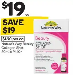 Woolworths Nature's way beauty collagen shot offer