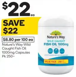Woolworths Nature's way wild caught fish oil 1000mg capsules offer