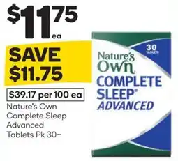 Woolworths Nature's own complete sleep advanced tablets offer