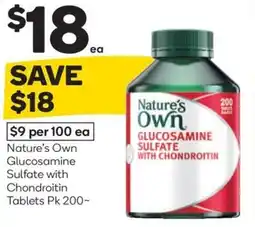 Woolworths Nature's own glucosamine sulfate with chondroitin tablets offer