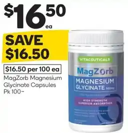 Woolworths Magzorb magnesium glycinate capsules offer