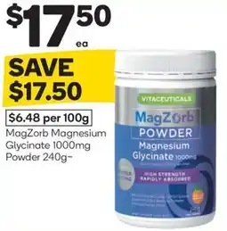 Woolworths Magzorb magnesium glycinate powder offer