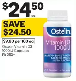 Woolworths Ostelin vitamin d3 1000iu capsules offer