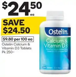 Woolworths Ostelin calcium & vitamin d3 tablets offer