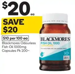 Woolworths Blackmores odourless fish oil 1000mg capsules offer