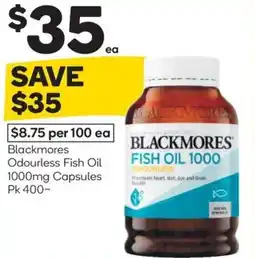 Woolworths Blackmores odourless fish oil capsules offer