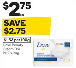 Woolworths Dove beauty cream bar offer