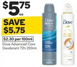 Woolworths Dove advanced care deodorant offer