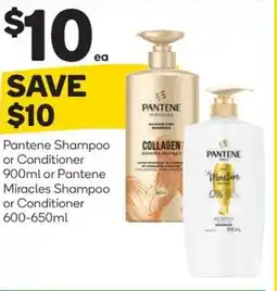 Woolworths Pantene shampoo or conditioner or pantene miracles shampoo or conditioner offer