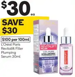 Woolworths L'oréal paris revitalift filler plumping serum offer