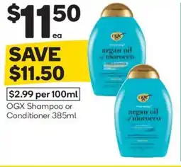 Woolworths Ogx shampoo or conditioner offer