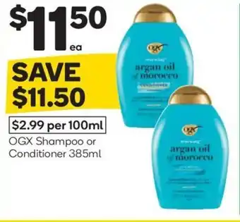 Woolworths Ogx shampoo or conditioner offer
