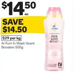 Woolworths Ar fum in wash scent boosters offer