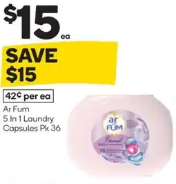 Woolworths Ar fum 5 in 1 laundry capsules offer