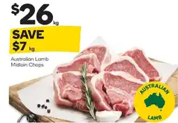 Woolworths Australian lamb midloin chops offer