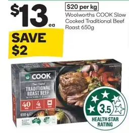 Woolworths Woolworths cook slow cooked traditional beef roast offer