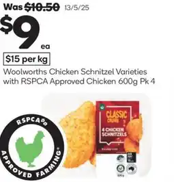 Woolworths Woolworths chicken schnitzel varieties chicken offer