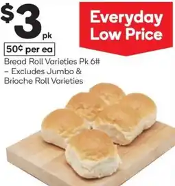 Woolworths Bread roll varieties offer