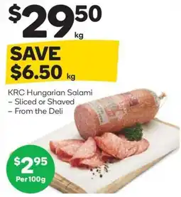 Woolworths Krc hungarian salami offer
