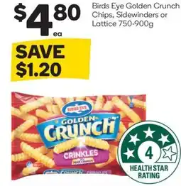 Woolworths Birds eye golden crunch chips, sidewinders or lattice offer