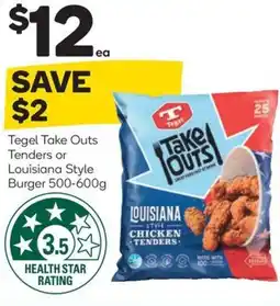 Woolworths Tenders or louisiana style burger offer