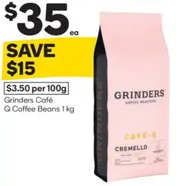Woolworths Grinders café q coffee beans offer