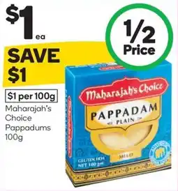 Woolworths Maharajah's choice pappadums offer