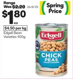 Woolworths Edgell bean varieties offer